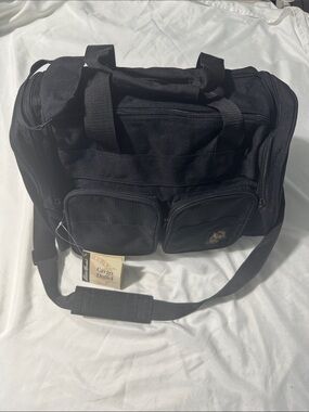 Eddie Bauer Cargo Duffel Bag Black Travel Gym Weekender Vintage Deadstock